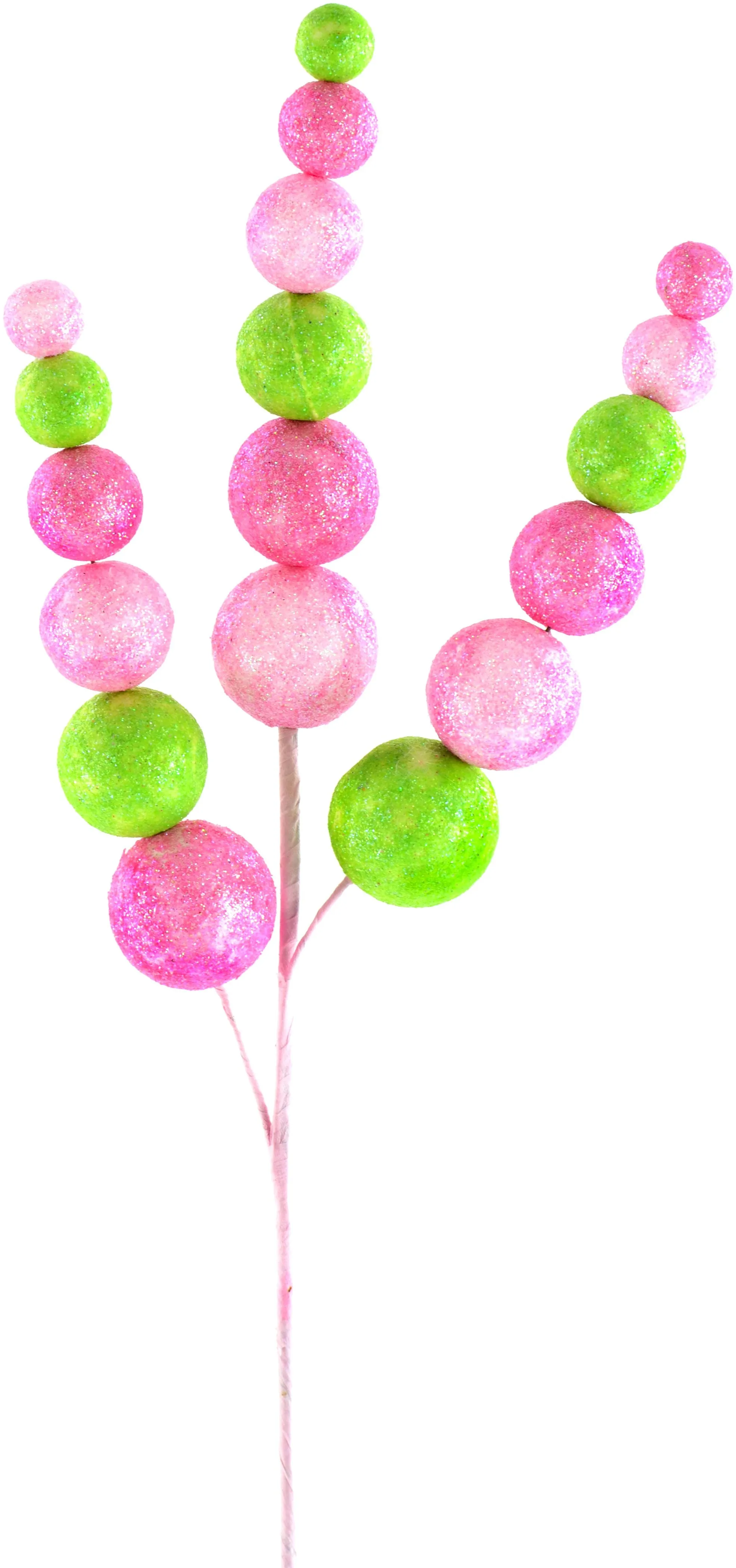 24" Metallic Ball Spray: Pink & Green