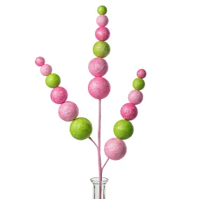 24" Metallic Ball Spray: Pink & Green