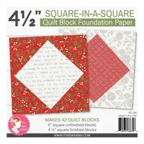 4.5" Square in a Square Quilt Block Foundation Paper - It's Sew Emma - #ISE-788