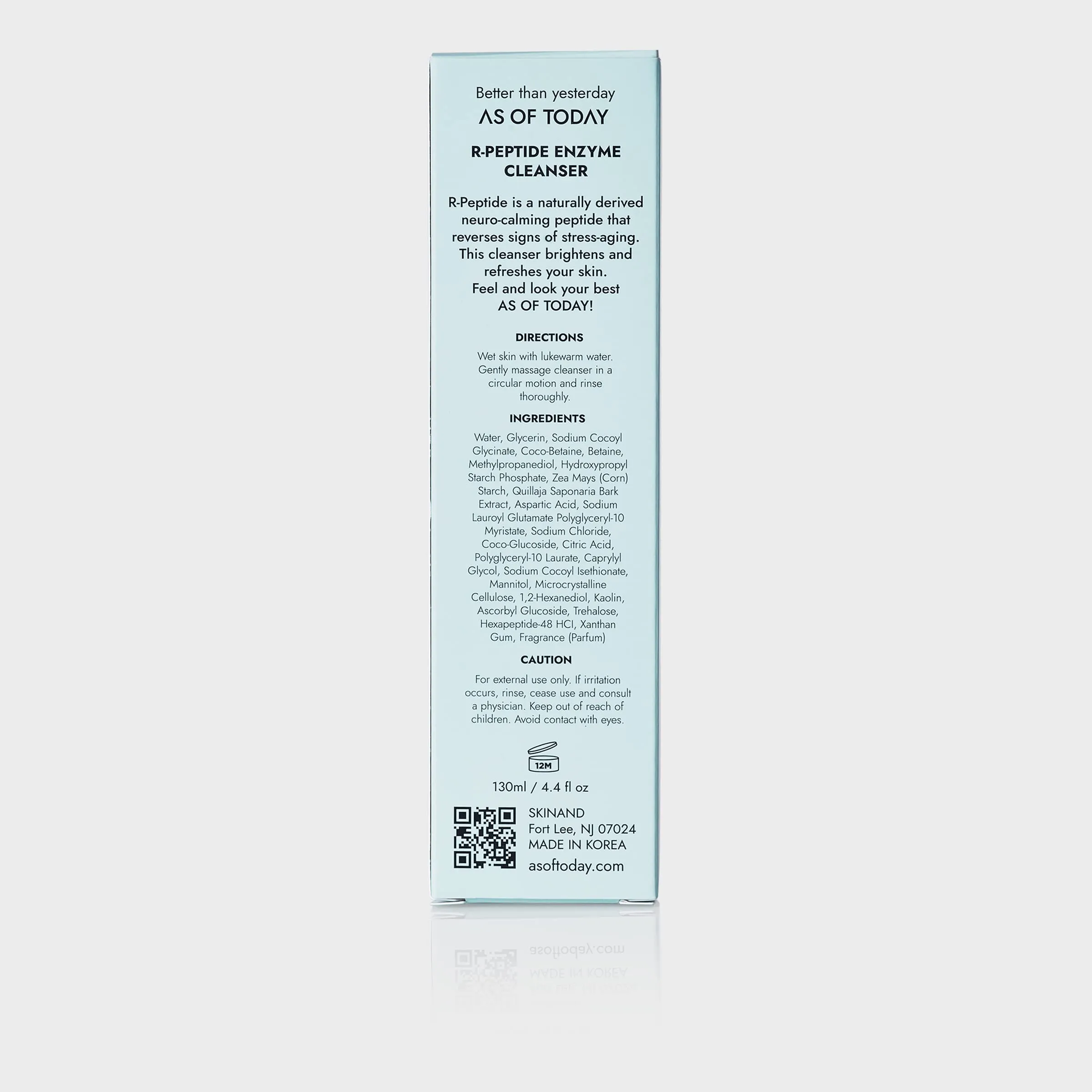 AS OF TODAY R Peptide Enzyme Cleanser - Hydrating, Gently Exfoliating, pH balanced, Normalize skin texture, Brightening, Rejuvenating 130 ml