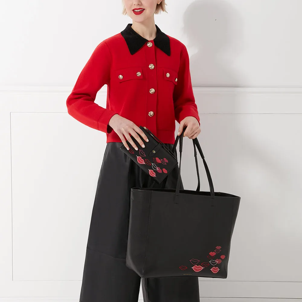 BLACK PAIGE LIP FLURRY TRAVEL WALLET