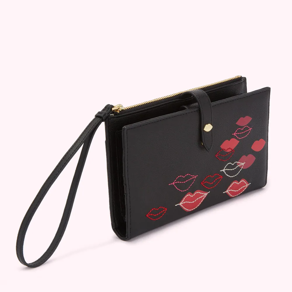 BLACK PAIGE LIP FLURRY TRAVEL WALLET