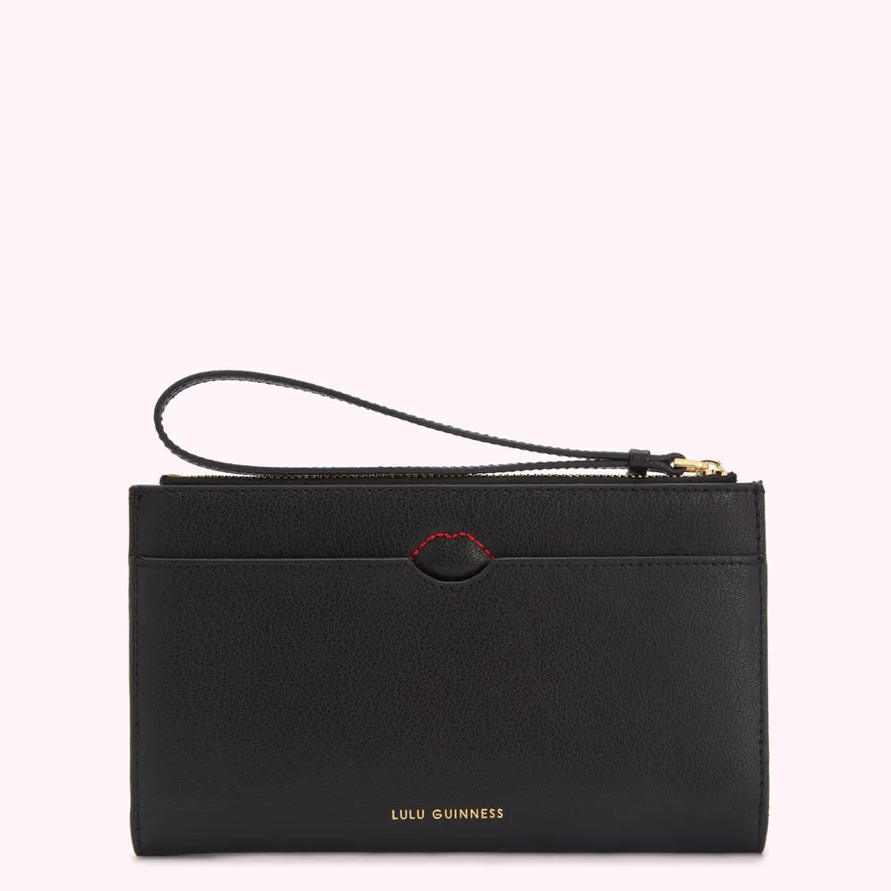 BLACK PAIGE LIP FLURRY TRAVEL WALLET