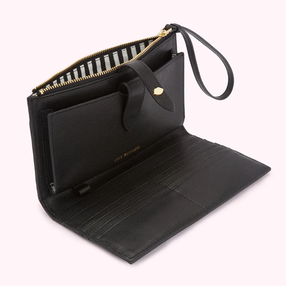 BLACK PAIGE LIP FLURRY TRAVEL WALLET