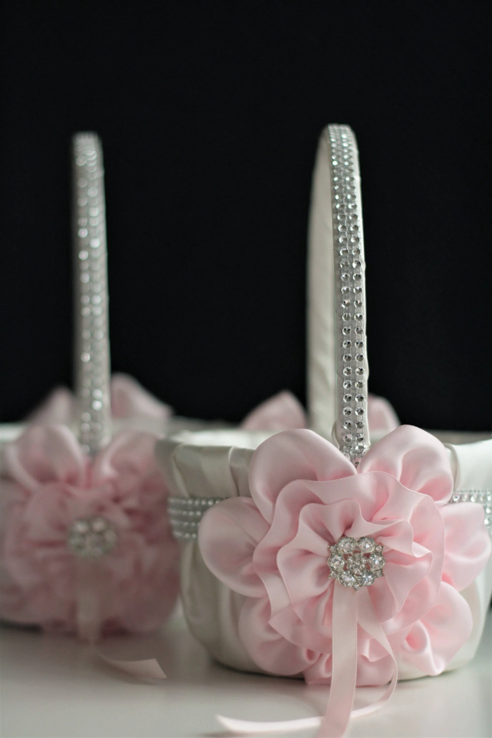 Blush Pink Flower Girl Basket