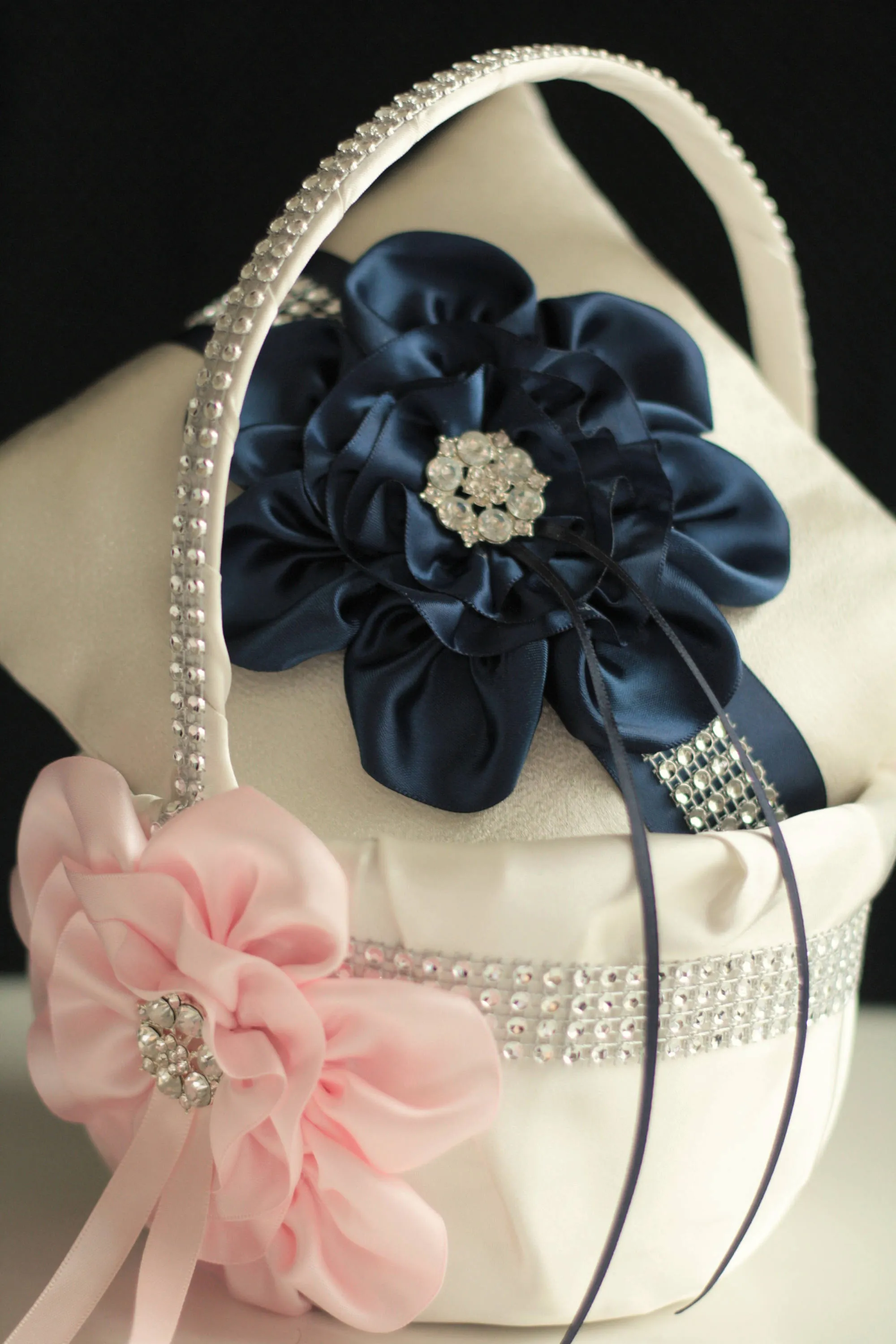 Blush Pink Flower Girl Basket