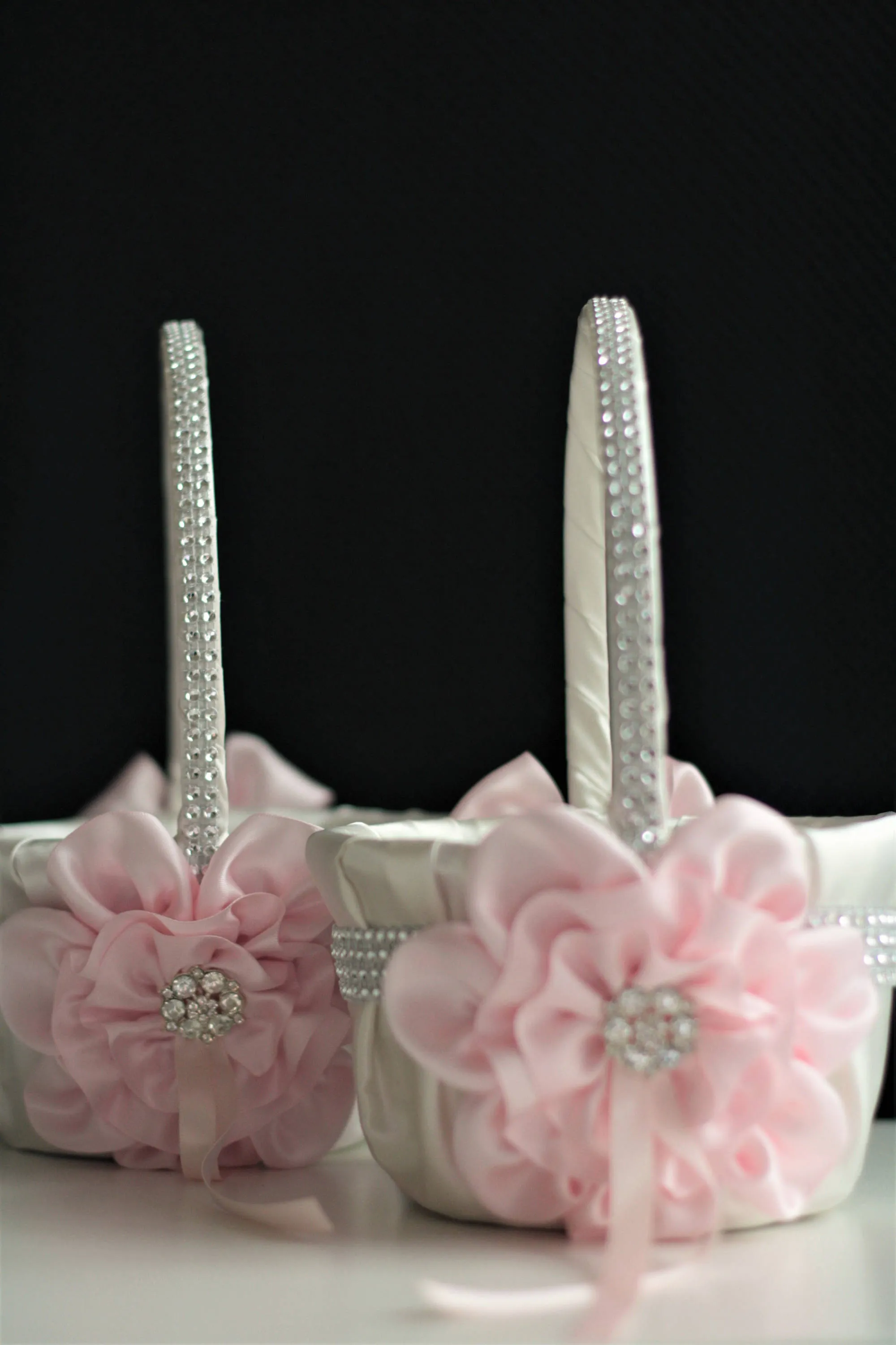 Blush Pink Flower Girl Basket