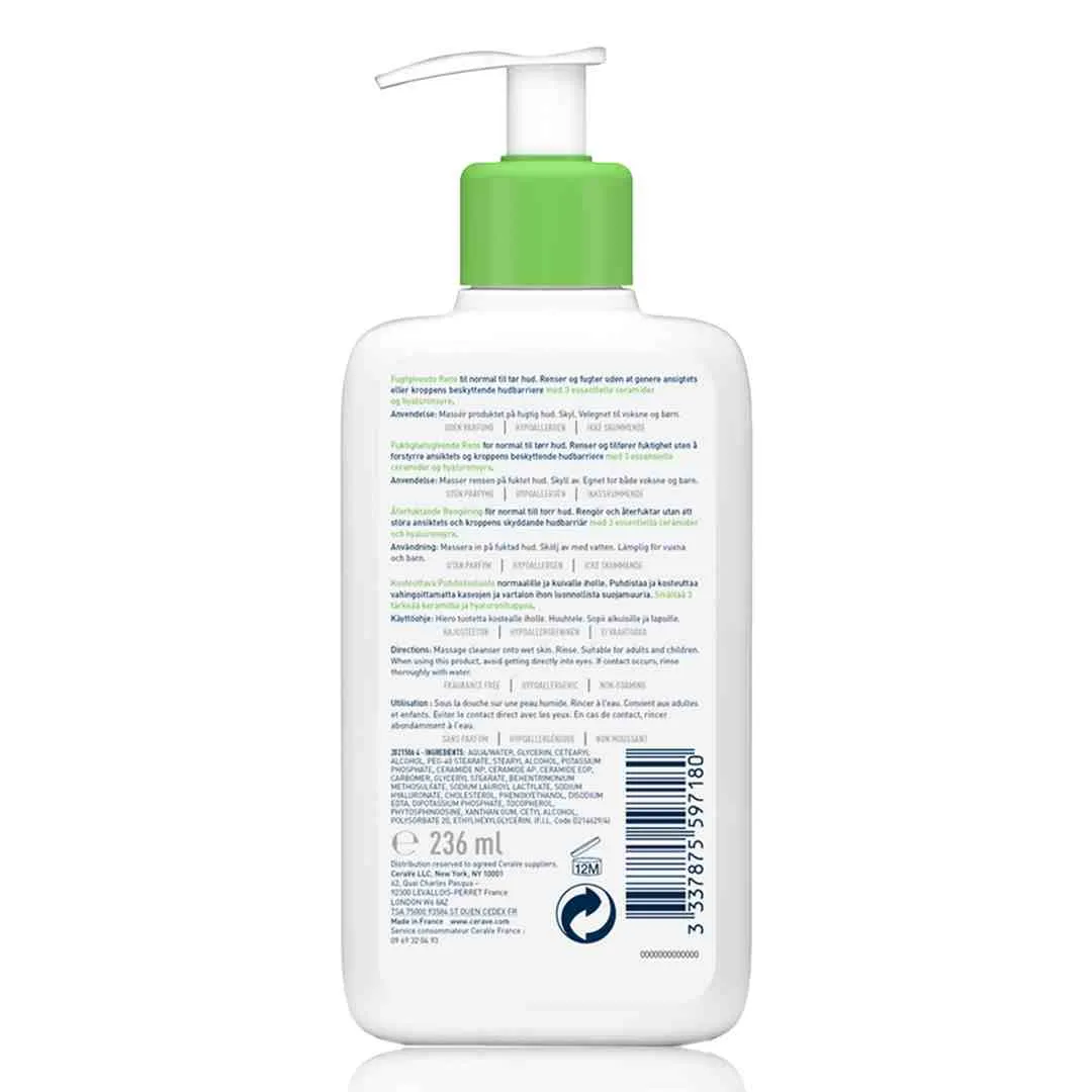 Cerave Hydrating Cleanser for Normal to Dry Skin with Hyaluronic Acid 236Ml