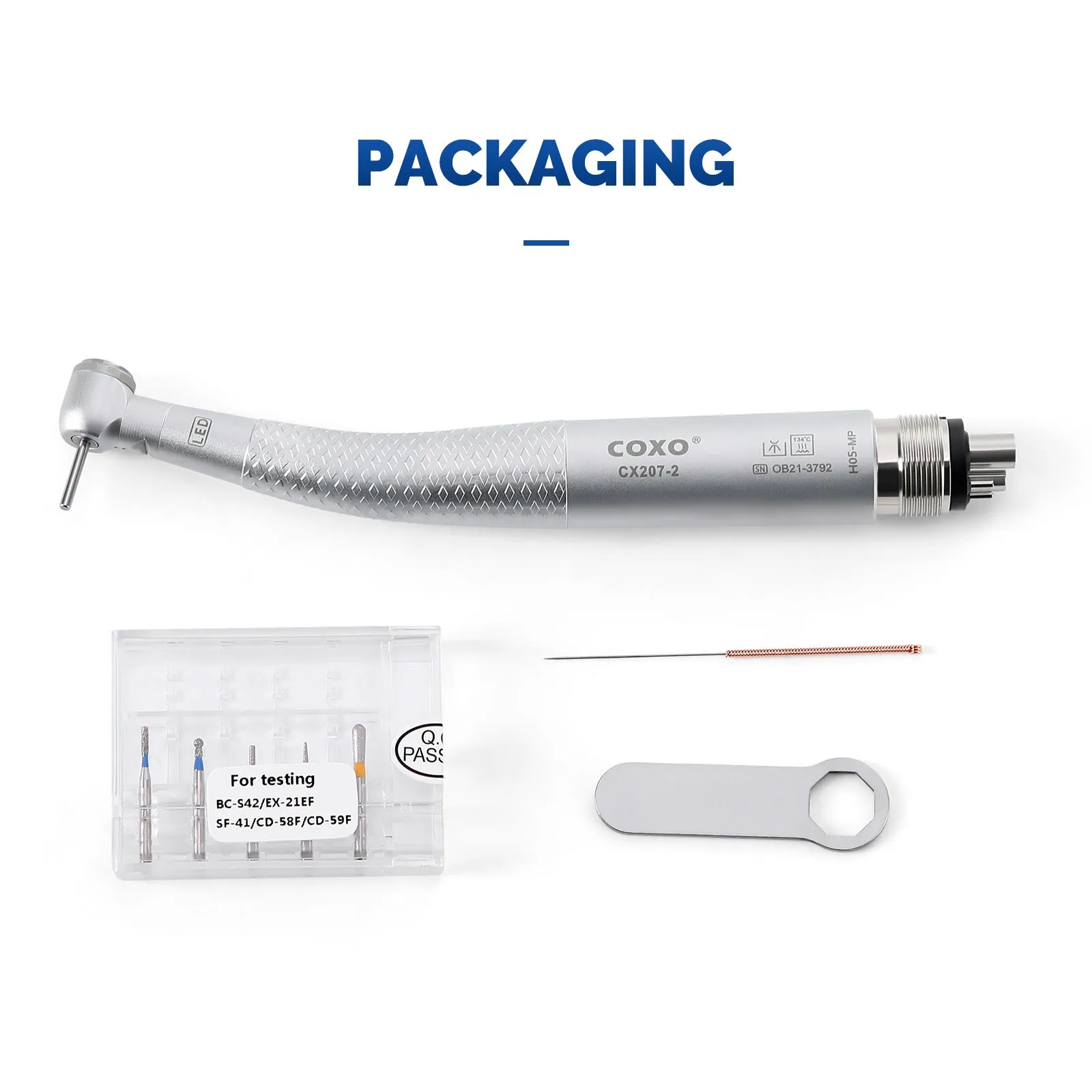 COXO CX207-2 LED High-Speed Air Turbine Handpiece Mini Head with Led Lighting