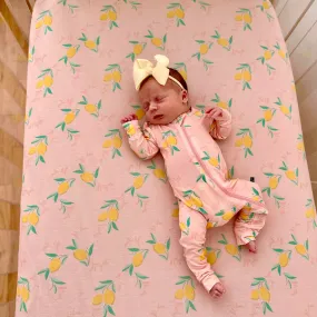 Crib Sheet in Citrus Blush