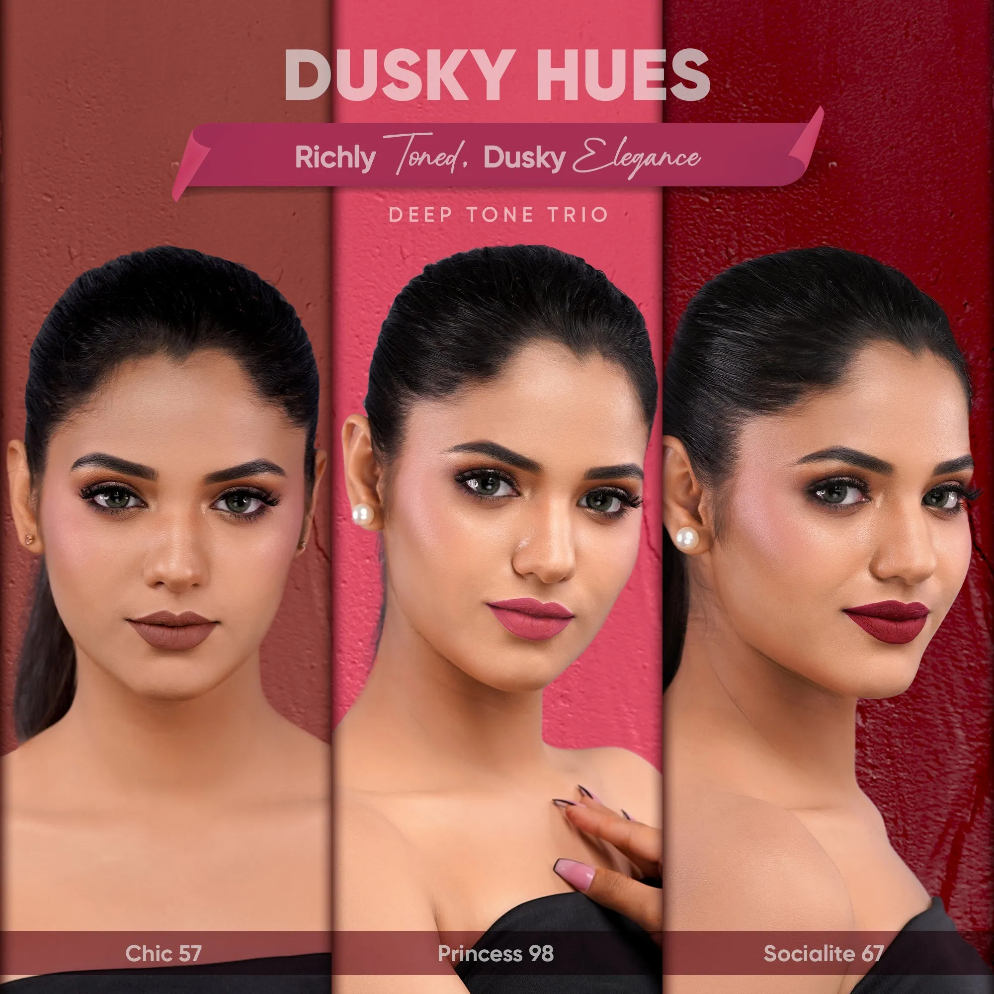 Dusky Hues: Pack-of-Three Creamy Matte Lip Crayons
