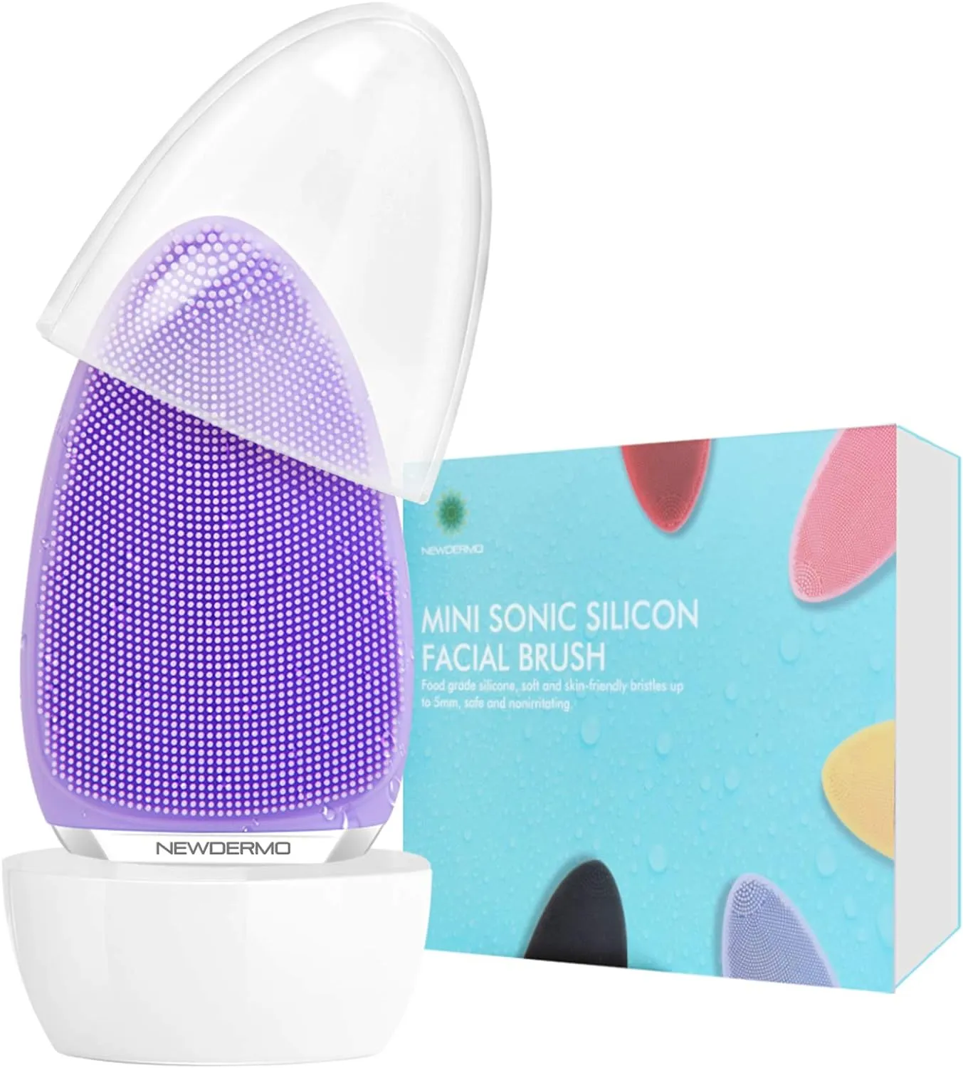 Electric Facial Cleansing Brush,Silicone Facial Brush, Waterproof Skin Care Device For Gentle Exfoliation,Deep Cleansing,Face Massage,Anti Aging - Pink