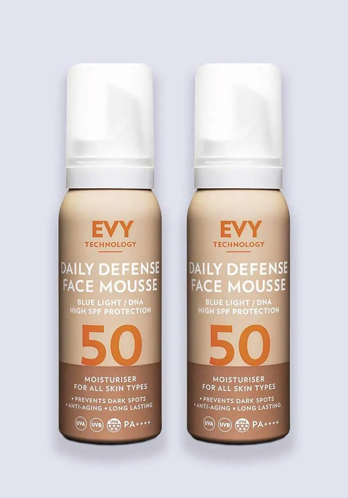 EVY Daily Defence Mousse SPF 50  75ml - 2 Pack Saver