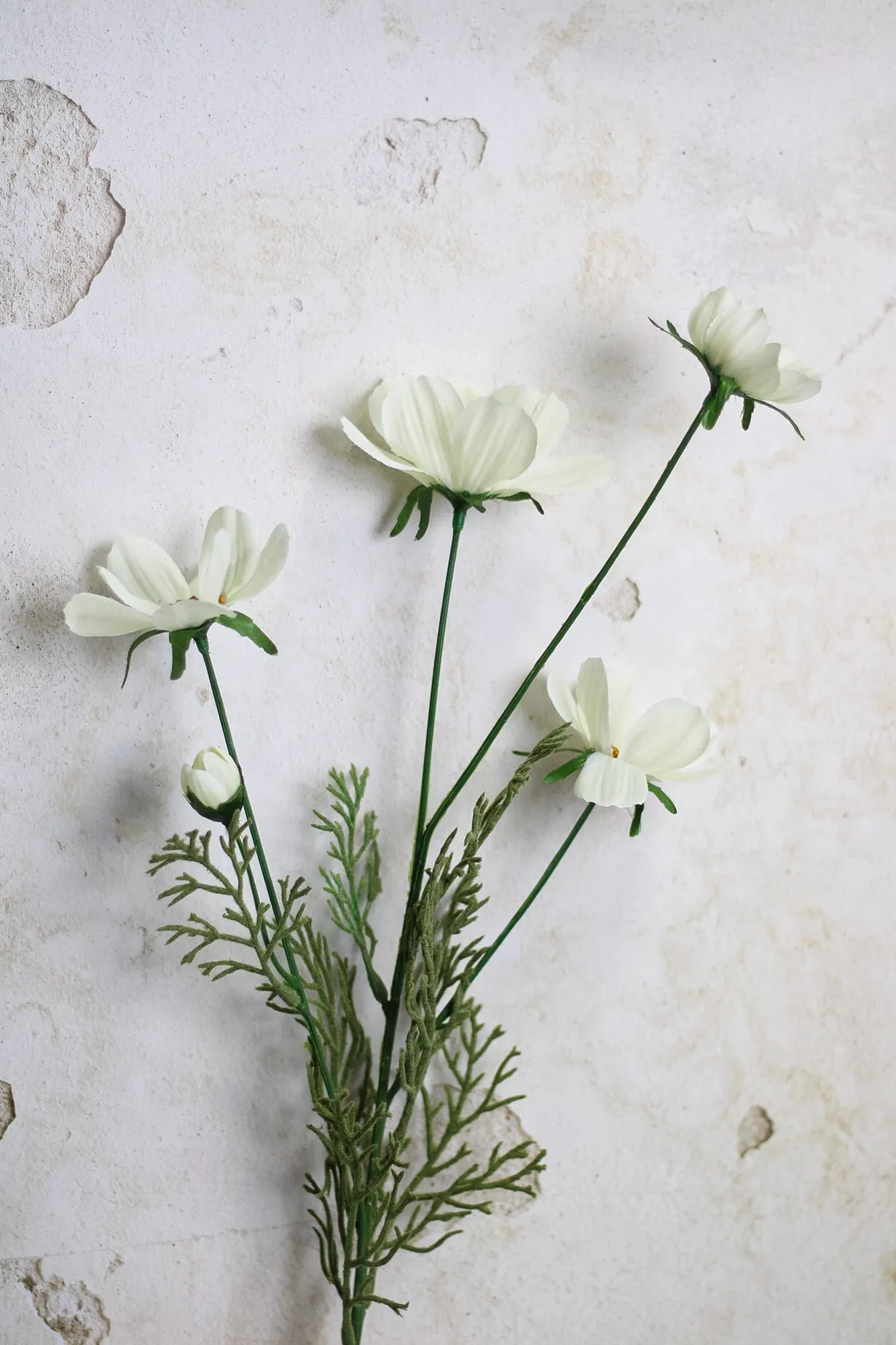 Faux Cream Long Stemmed Cosmos Spray