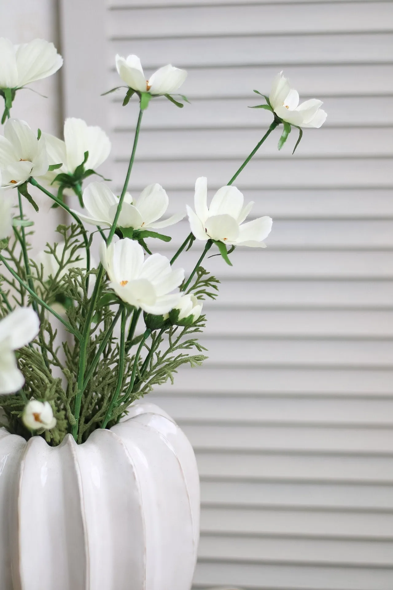 Faux Cream Long Stemmed Cosmos Spray