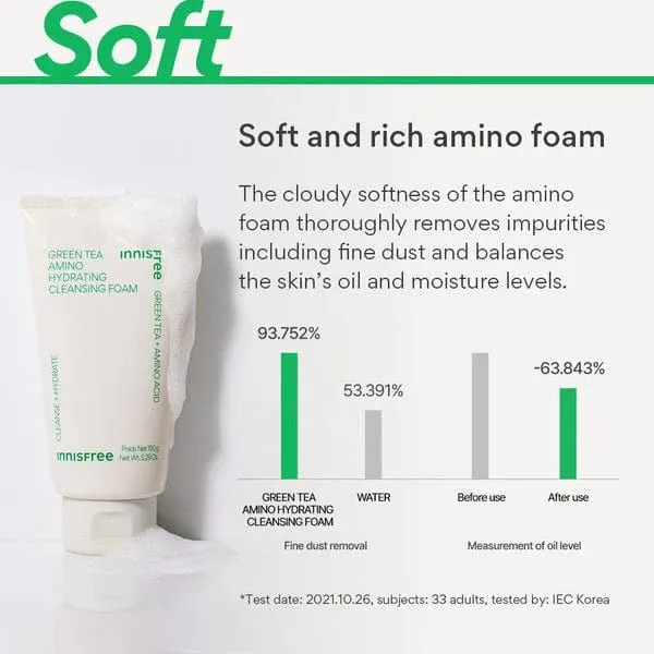 Innisfree Green Tea Amino Hydrating Cleansing Foam 150ml