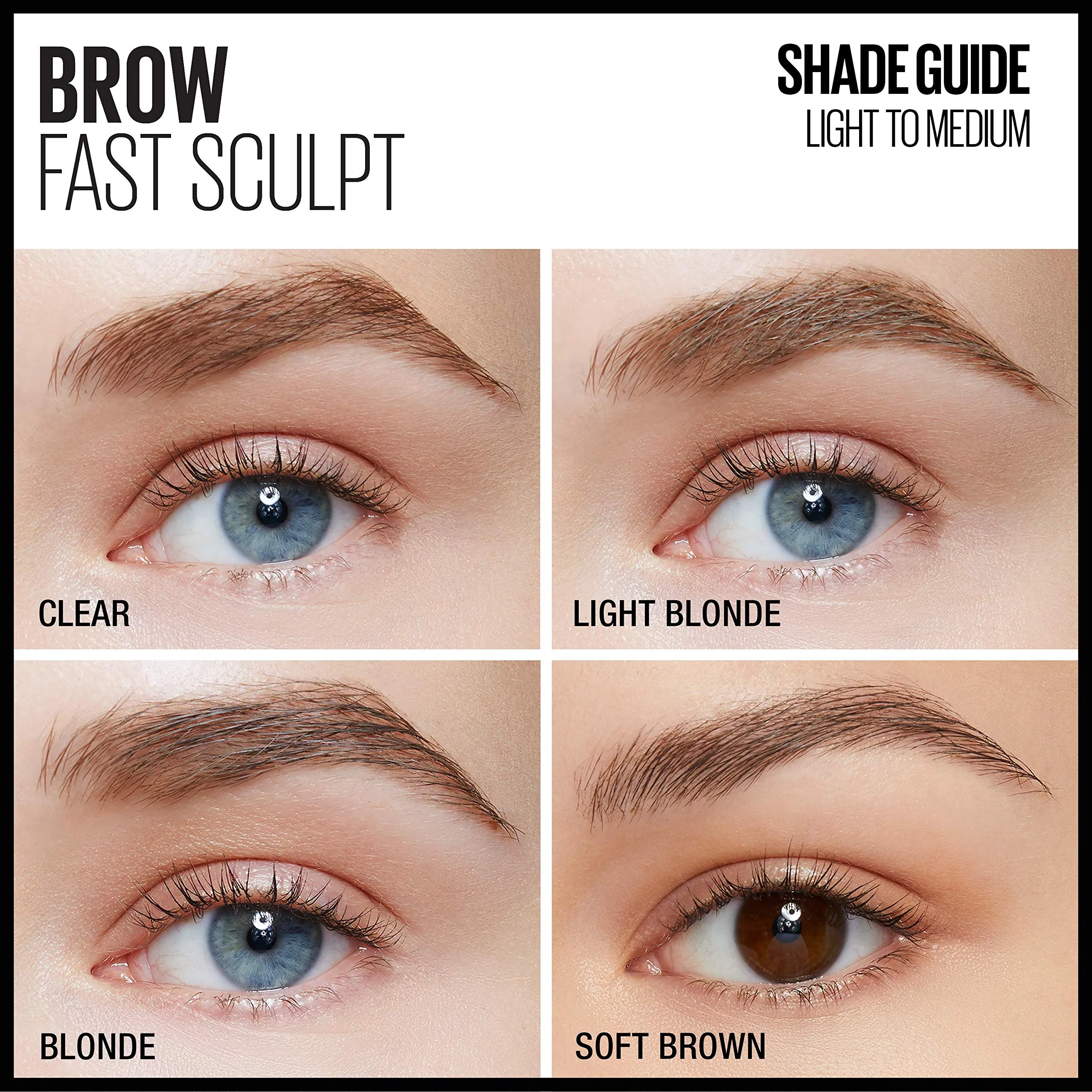 Maybelline Brow Fast Sculpt, Shapes Eyebrows, Eyebrow Mascara Makeup, Black Brown, 0.09 Fl. Oz.