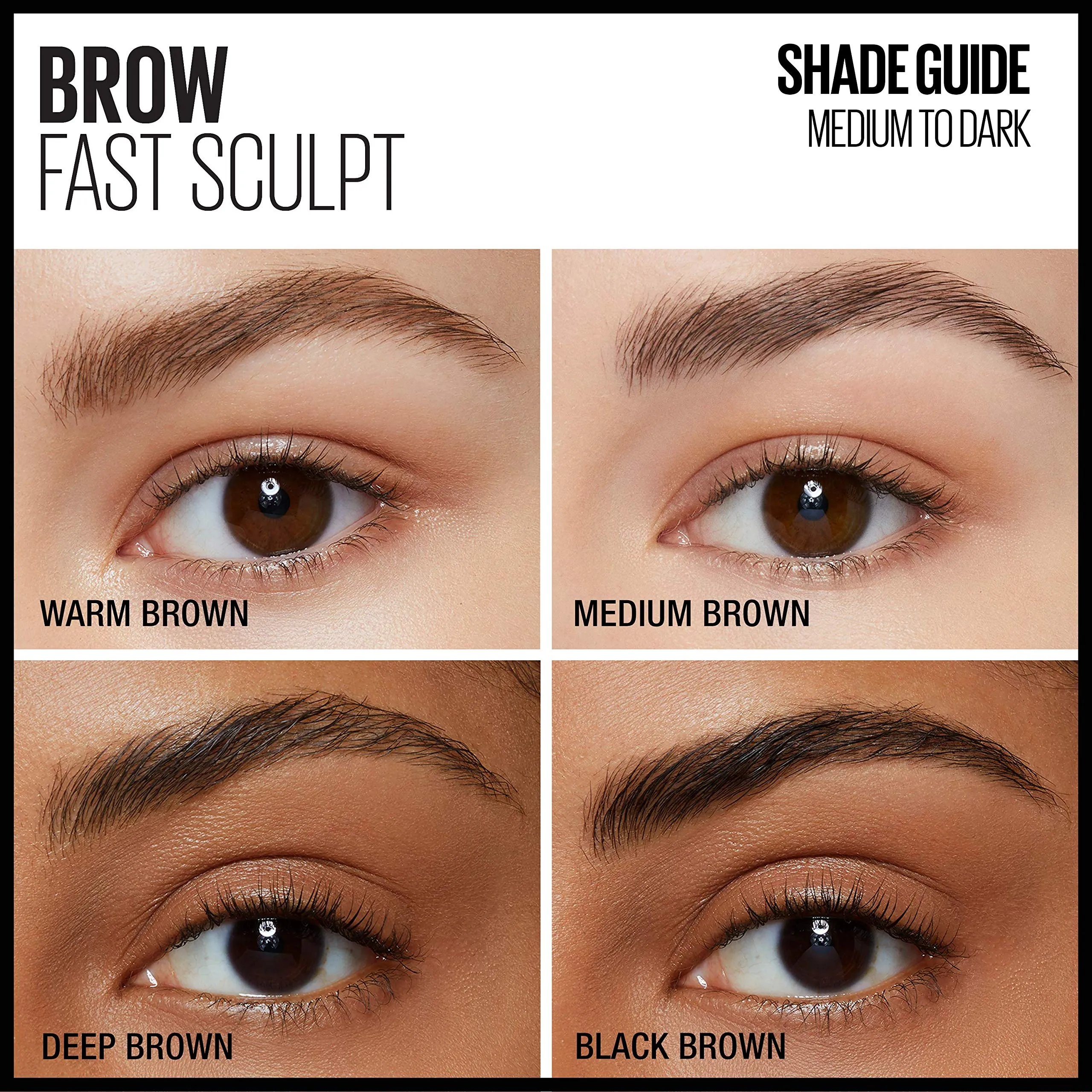 Maybelline Brow Fast Sculpt, Shapes Eyebrows, Eyebrow Mascara Makeup, Black Brown, 0.09 Fl. Oz.
