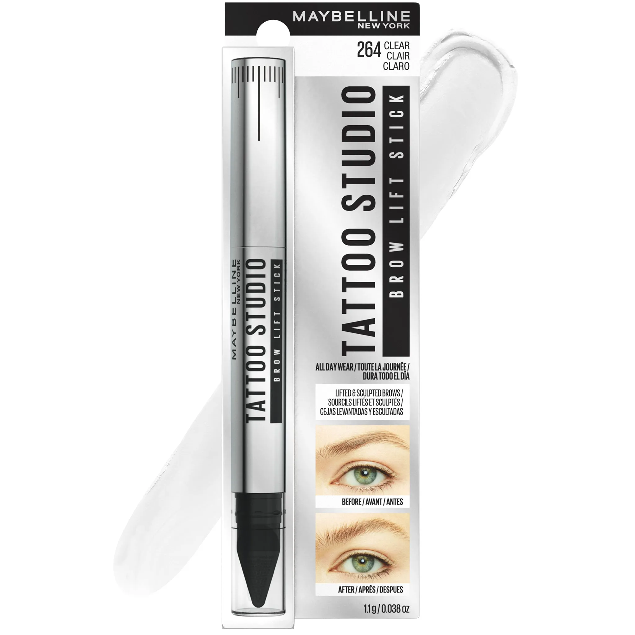 Maybelline Tattoo Studio Brow Lift Stick - #264 Clear - Wholesale 72 Units (K50466)