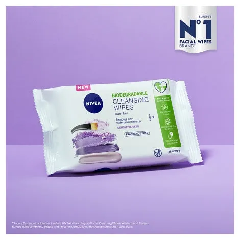 Nivea Sensitive Biodegradable Face Wipes