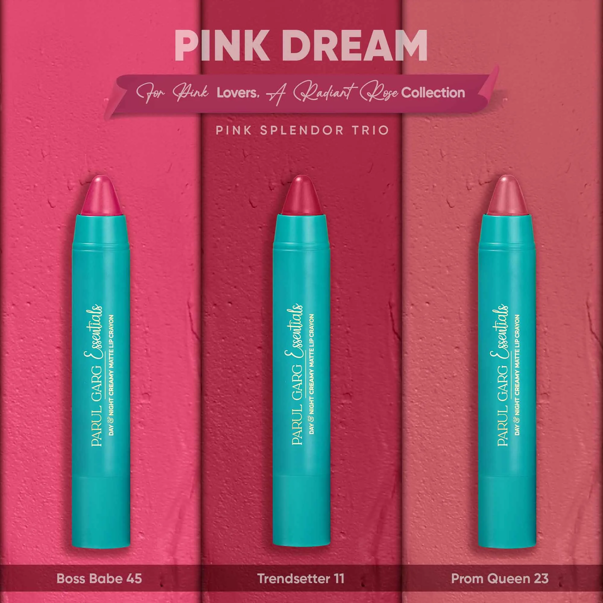 Pink Dream: : Pack-of-Three Creamy Matte Lip Crayons