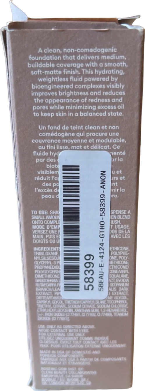 Rose Inc Softlight Skin-Smoothing Liquid Foundation Deep Cool 30 ml