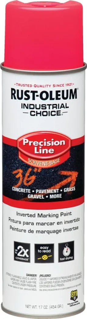 Rust-Oleum 1661838 Inverted Marking Spray Paint, Gloss, Fluorescent Pink, 17 oz, Can :CAN: QUANTITY: 1