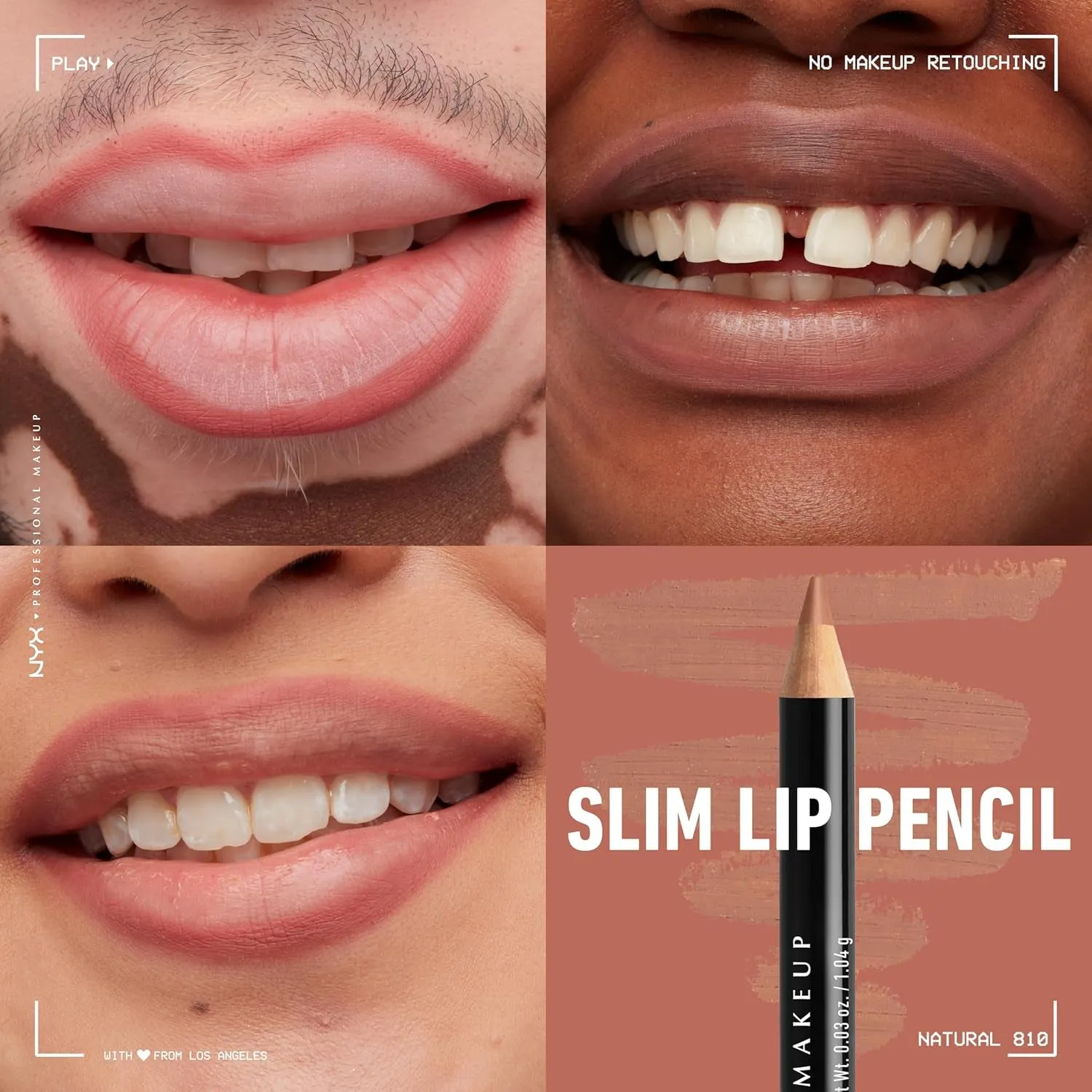 Slim Lip Pencil Coffee & Natural Long-Lasting Creamy Lip Liner 2-Pack