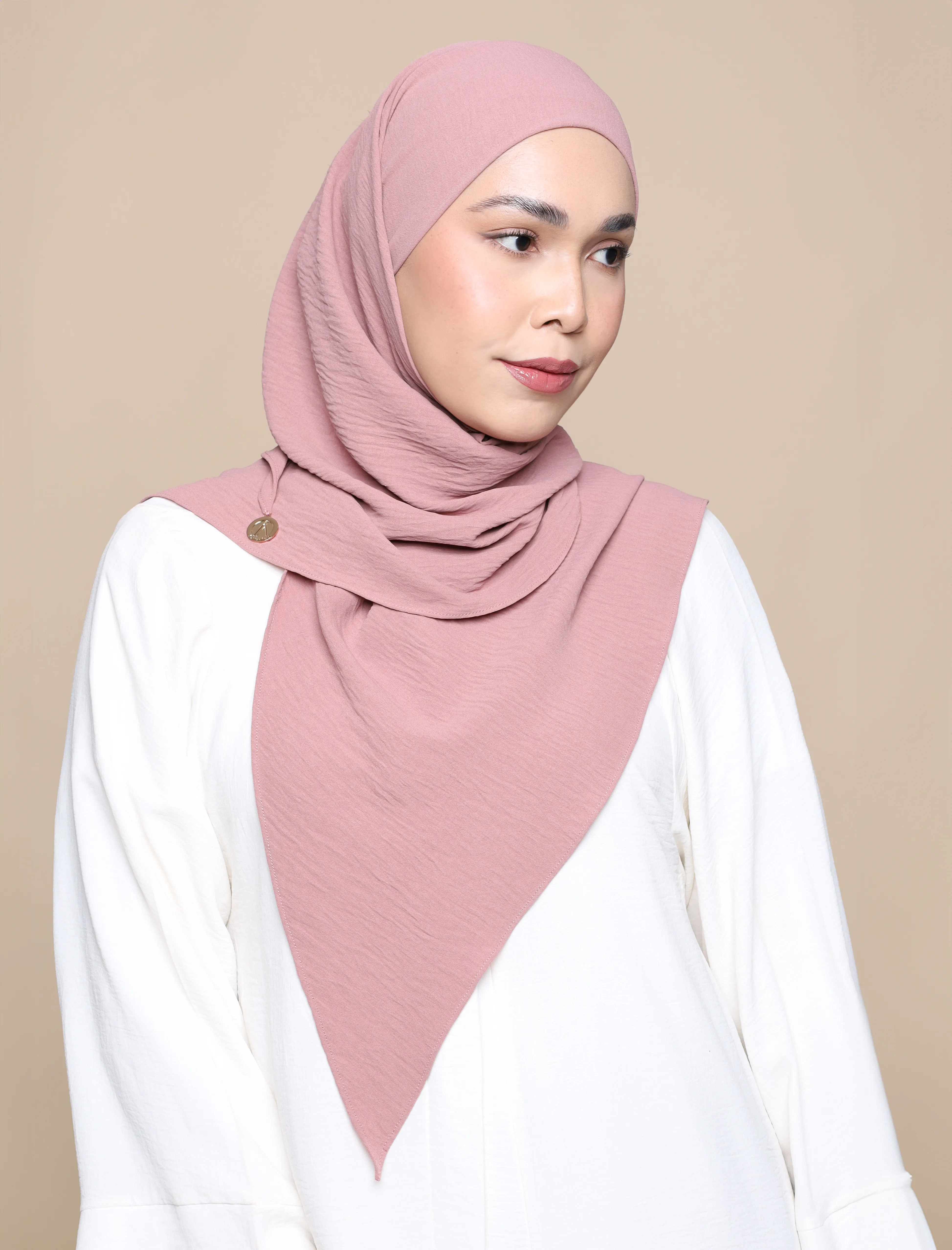 Soft Crepe Tri Lux Square - Blush