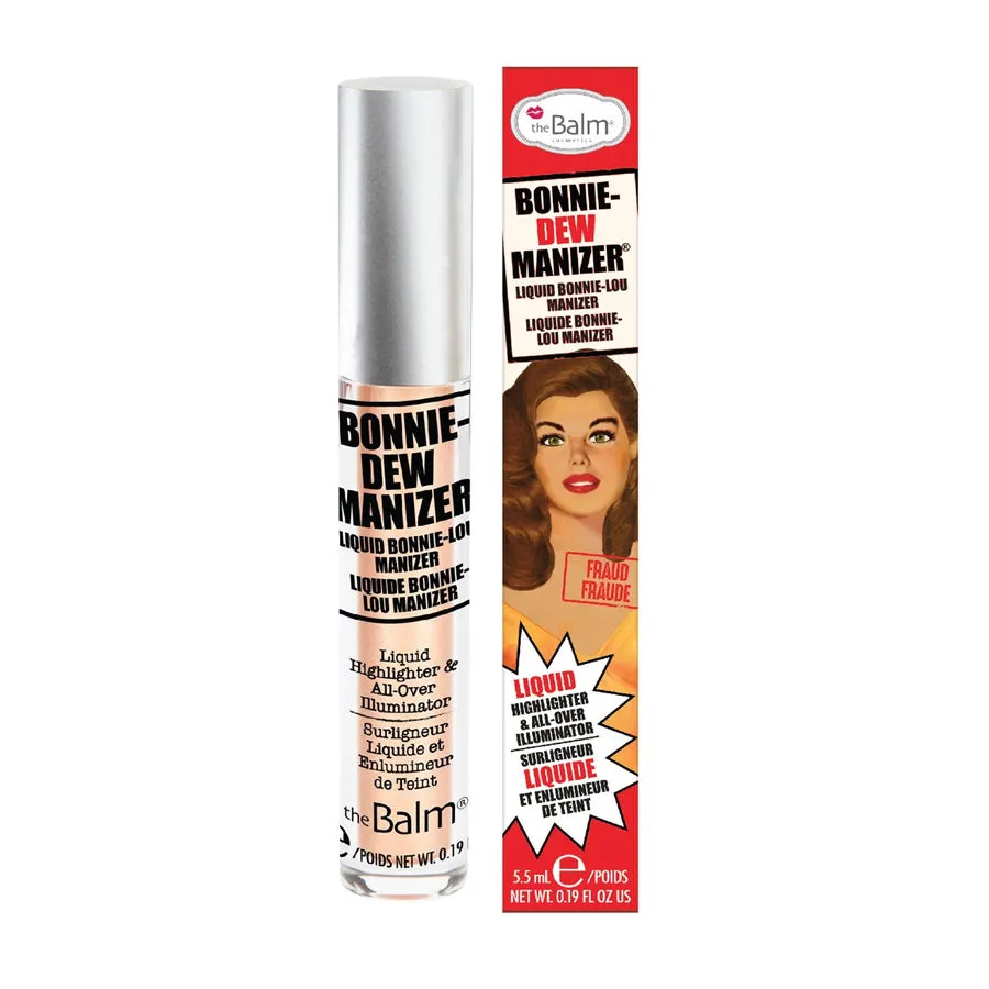 theBalm Bonnie-Dew Manizer Liquid Highlighter, Skin Perfector, Long-Lasting, Soft, All-Over Illuminator, Easily Blendable, Brown, 0.19 oz